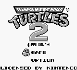 Teenage Mutant Ninja Turtles 2 (Japan) Title Screen
